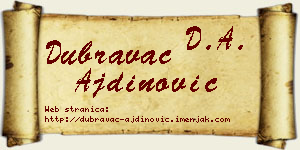 Dubravac Ajdinović vizit kartica